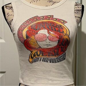 Hollister Cream Graphic Tank Top